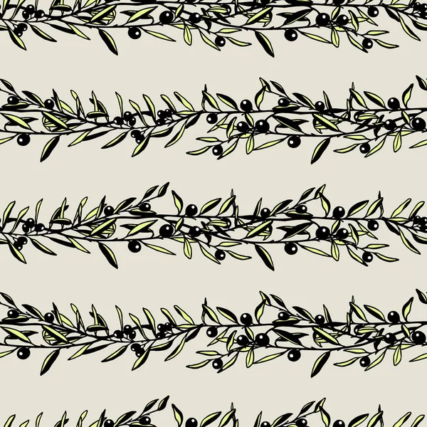 Modèle de branches d'olivier — Image vectorielle