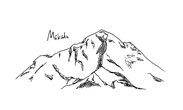 Pico de montaña dibujado a mano — Vector de stock