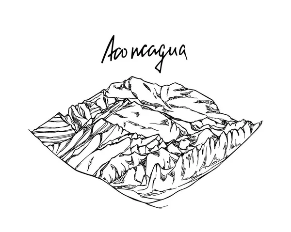 Pico de montanha desenhado à mão —  Vetores de Stock