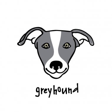 Elle çizilmiş dog Head'a