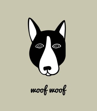 Elle çizilmiş dog Head'a