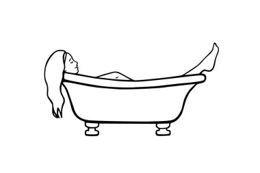 Çizilmiş banyo illüstrasyon el
