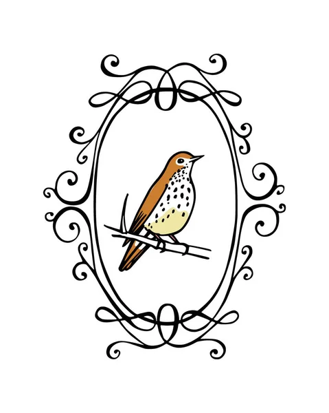Ręcznie rysowane ptak godło — Wektor stockowy