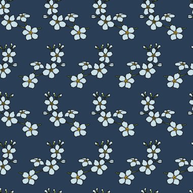 El çizimi çiçek deseni