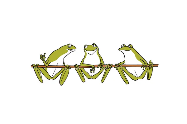 Ranas dibujadas a mano — Vector de stock