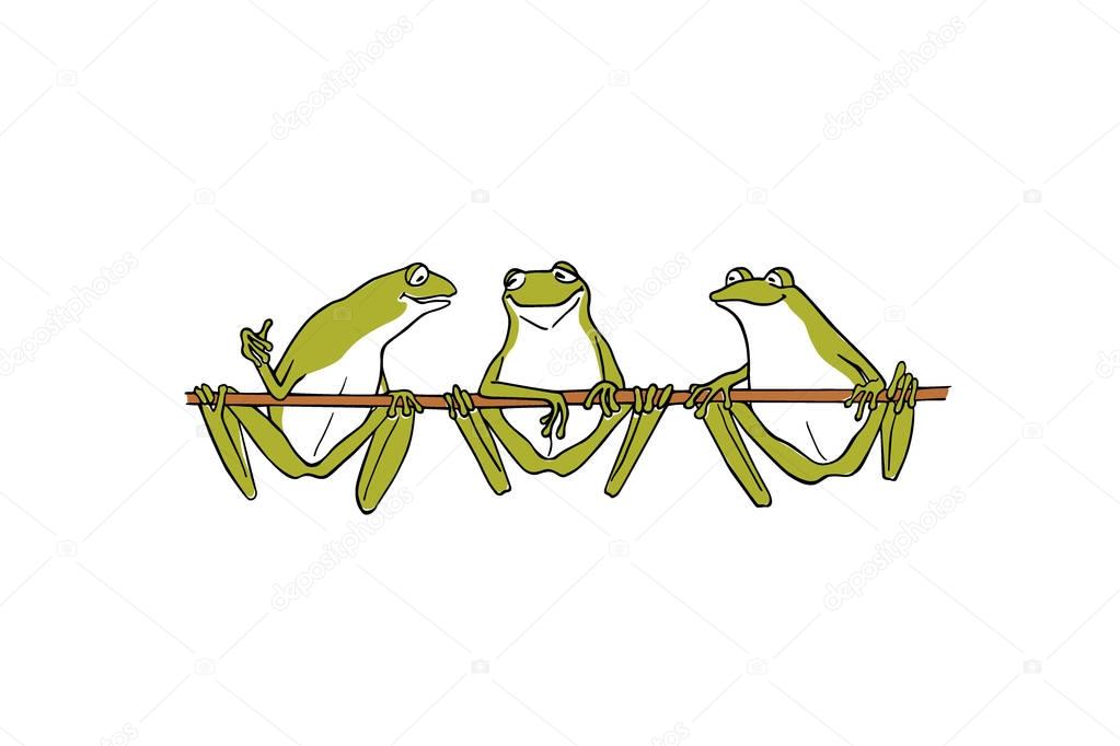 Hand drawn frogs