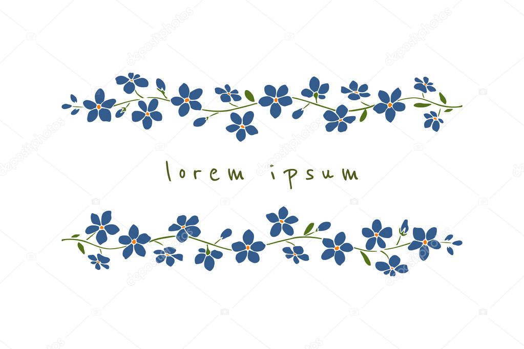 Hand drawn flower borders — Stock Vector © Ezhevica 186282226