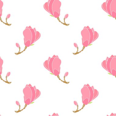 Elle çizilmiş Manolya desen