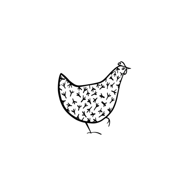 Handritad kyckling — Stock vektor