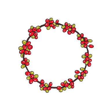 Elle çizilmiş organik bitki çelenk