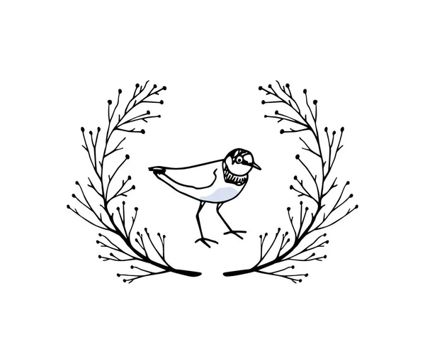 Pájaro playero dibujado a mano — Archivo Imágenes Vectoriales