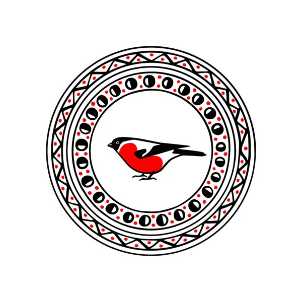 手描き鳥のエンブレム — ストックベクタ