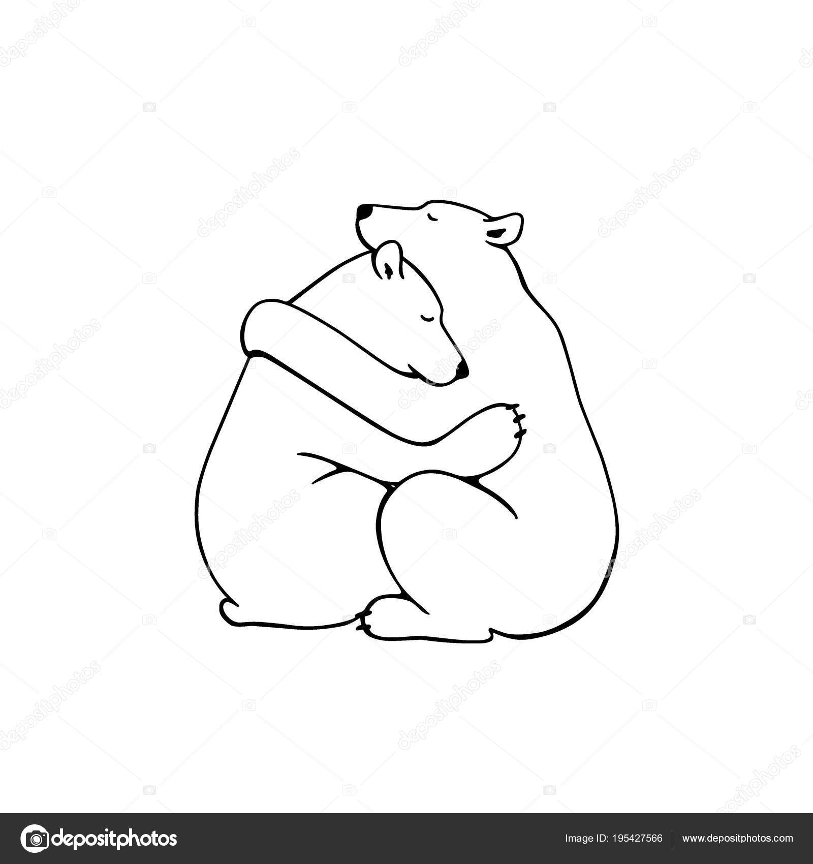 Hand drawn hugging animals Stock Vector by ©Ezhevica 195427566