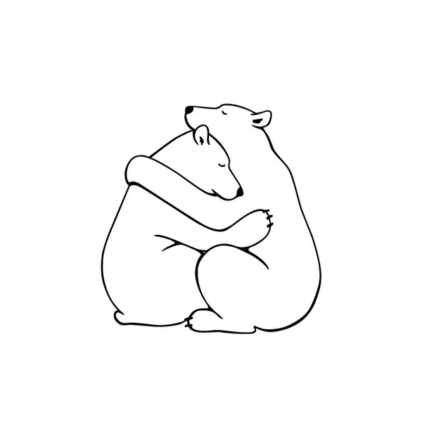 Hand drawn hugging animals — Stock Vector