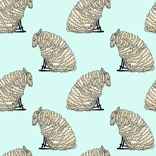 Patrón de oveja dibujado a mano — Archivo Imágenes Vectoriales