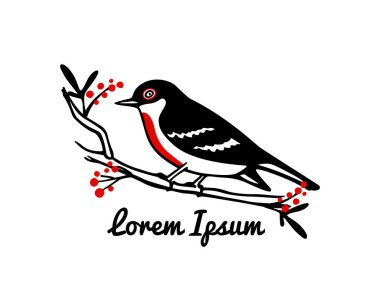 Elle çizilmiş kuş amblemi