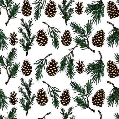 El çizimi kış çiçekleri deseni