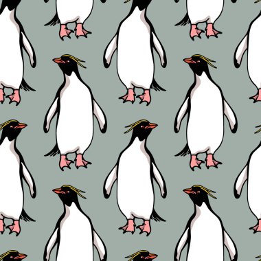 El çizimi penguen deseni