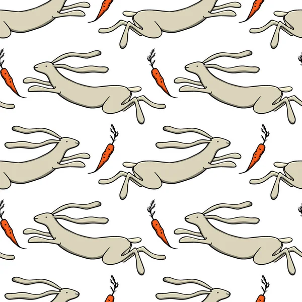 手绘野兔图案 — 图库矢量图片