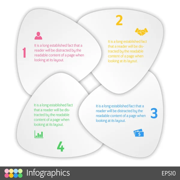 Fyra steg cykla infographic layout koncept vektor illustration — Stock vektor