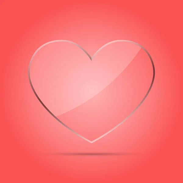 Corazón concepto de vidrio transparente — Vector de stock