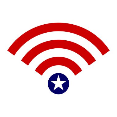 WiFi simgesi simgesi ABD bayrağı kavramı vektör çizim