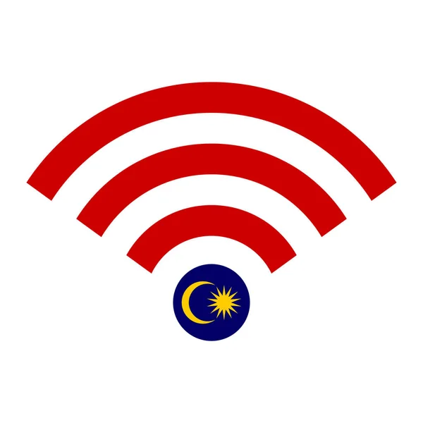 Símbolo de icono Wifi Malasia Flag Concept Vector Illustration — Archivo Imágenes Vectoriales