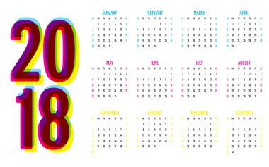 2018 takvim tasarım şablonu