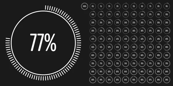 Jeu Diagrammes Circulaires Pourcentage 100 Prêts Emploi Pour Conception Web — Image vectorielle