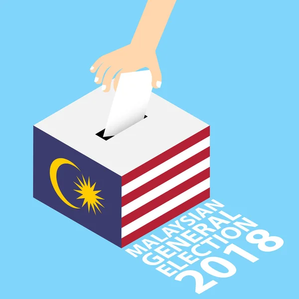 Élections Générales Malaisiennes 2018 Illustration Vectorielle Style Plat Mise Main — Image vectorielle