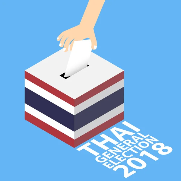 Thai Algemene Verkiezing 2018 Vector Illustratie Flat Style Hand Zetten — Stockvector