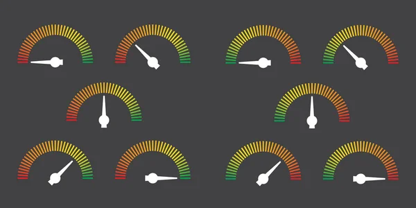 Miernik Znak Infografikę Skrajni Budowli Element Czerwony Zielony Ilustracji Wektorowych — Wektor stockowy