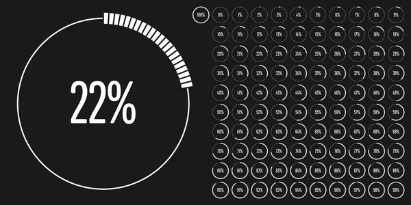 Conjunto Diagramas Percentuais Círculo 100 Prontos Para Uso Para Web —  Vetores de Stock