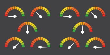 Metre işareti Infographic göstergesi kırmızı öğesinden yeşil ve kırmızı vektör çizim için yeşil