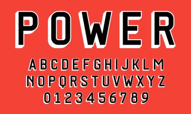 Alfabe yazı tipi harfleri ve 3B konsept vektör illüstrasyonlu modern numaralar kümesi 