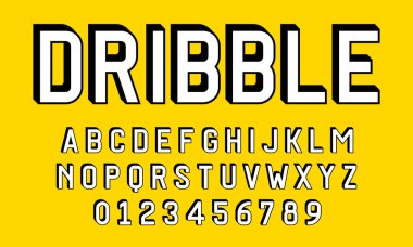 Alfabe yazı tipi harfleri ve 3B konsept vektör illüstrasyonlu modern numaralar kümesi