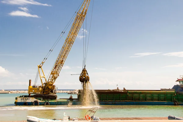 construction of the port in Sardinia, SAN TEODORO, ITALY