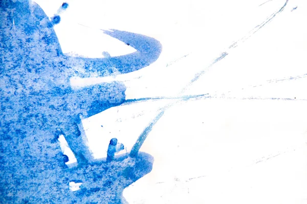 Kobalt mavisi suluboya arka plan üzerinde beyaz izole. Suluboya mavi arka plan. özensiz konturlar ve damla. kopya alanı — Stok fotoğraf