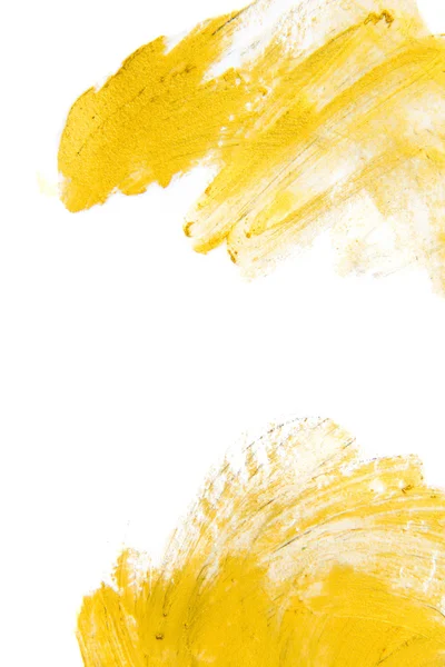 Altın suluboya doku boya leke soyut resim. Sen şaşırtıcı tasarım projesi parlayan fırça darbesi. Parlayan fırça arka plan. izole