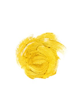 Altın suluboya doku boya leke soyut resim. Sen şaşırtıcı tasarım projesi parlayan fırça darbesi. arka plan. izole