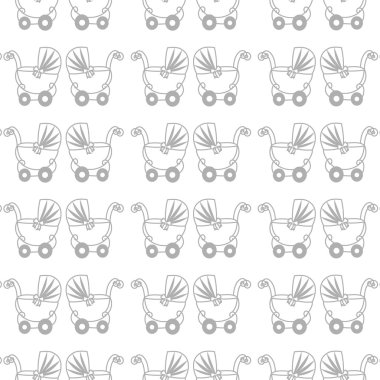 Bebek arabasından retro tarzı seamless modeli