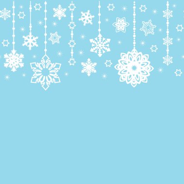 soyut Merry Christmas tasarım, Noel süslemeleri süsler. sorunsuz bilmece. Vektör kümesi. Zarif yeni yıl arka plan. Kar taneleri metniniz için boş alan ile kış tatil arka plan yapılmış