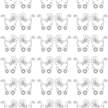 Bebek arabasından retro tarzı seamless modeli