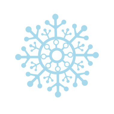 Kar tanesi simgesini grafik. vektör çizim, beyaz mavi