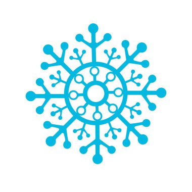 Kar tanesi simgesini grafik. vektör çizim, beyaz mavi