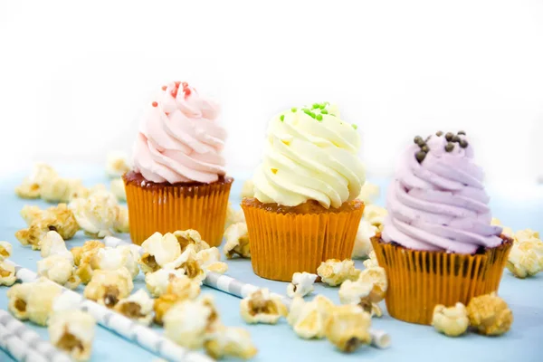 Colorato sfondo partito cupcake — Foto Stock