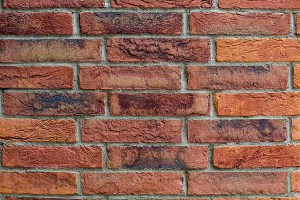 Primer plano de una antigua pared de ladrillo exterior — Foto de Stock