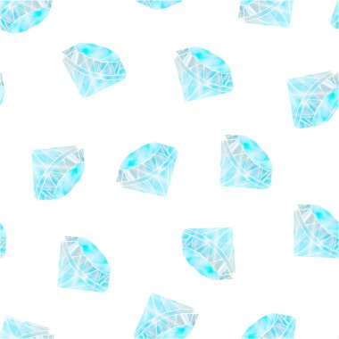 Elmas desen. Değerli taşlar devreleri ile sorunsuz vektör desen. Koyu mavi ve beyaz arka plan. Kağıt, tekstil, kumaş sarma için iyi.