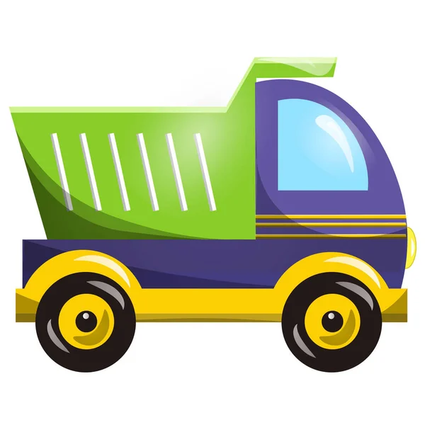 Children toy car truck, vector illustration cartoon toy for boys — Stock Vector