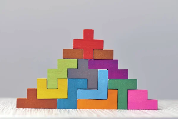 Escalier cubes en bois. Concept de développement des affaires. Concept de progrès . — Photo